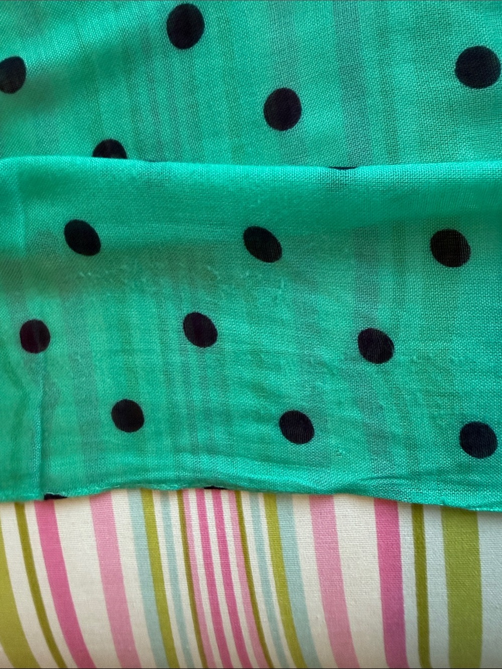 Gap Green & Black Polka Dot Scarf 💯% viscose - Picture 4 of 4